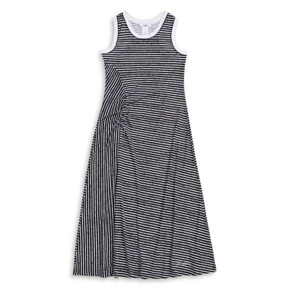 New! GUESS Girls' Striped Ruched-Side Sleeveless Maxi Long Dress - Picture 1 of 2